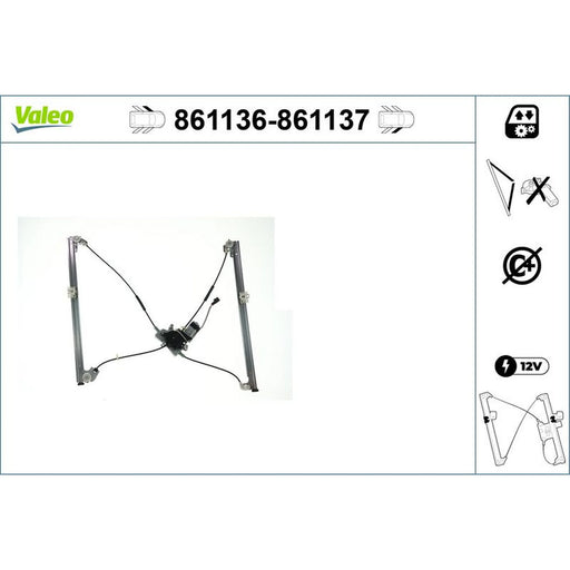 Valeo Electric Window Regulator Lifter Left Front 861136