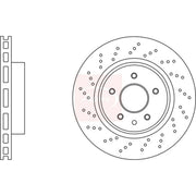 Apec 2 x Rear Perforated/Vented Brake Discs DSK3220