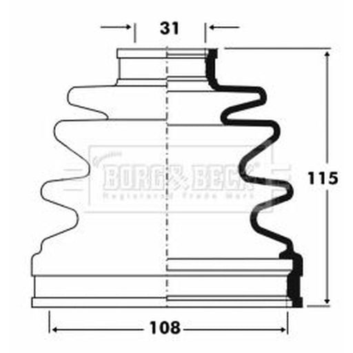 Borg & Beck Drive Shaft Bellow Kit transmission sided BCB2846