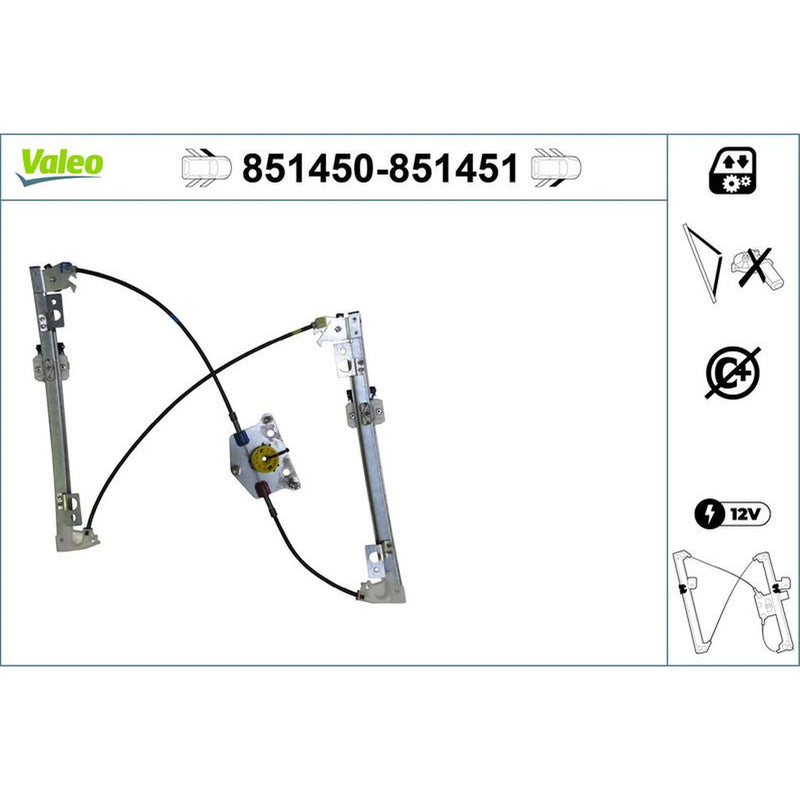Valeo Electric Window Regulator Lifter Left Front 851450