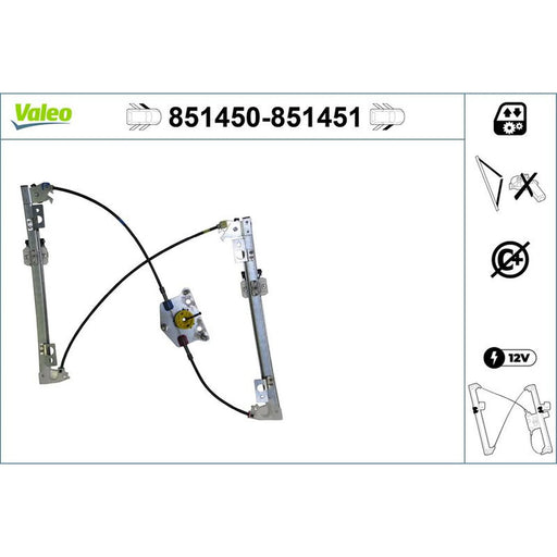 Valeo Electric Window Regulator Lifter Right Front 851451