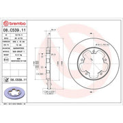 Brembo 2 x Solid Rear Brake Discs 08.C539.11-x2
