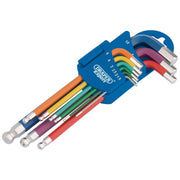 Draper Metric Coloured Hex. and Ball End Key Set (9 Piece) 66132 Draper  - Town Parts