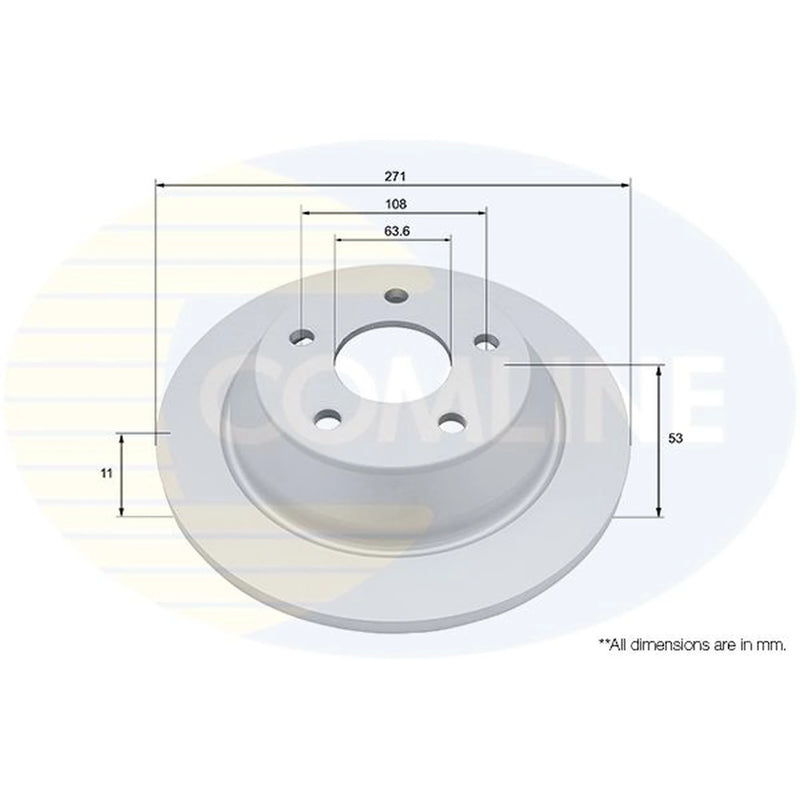 Comline 2 x Solid Rear Brake Discs ADC5060-x2