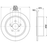 DON 2 x Solid Rear Brake Discs PCD21602-x2