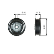 Gates V-Ribbed Belt Deflection/Guide Pulley T36747