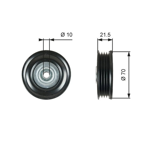 Gates V-Ribbed Belt Deflection/Guide Pulley T36747