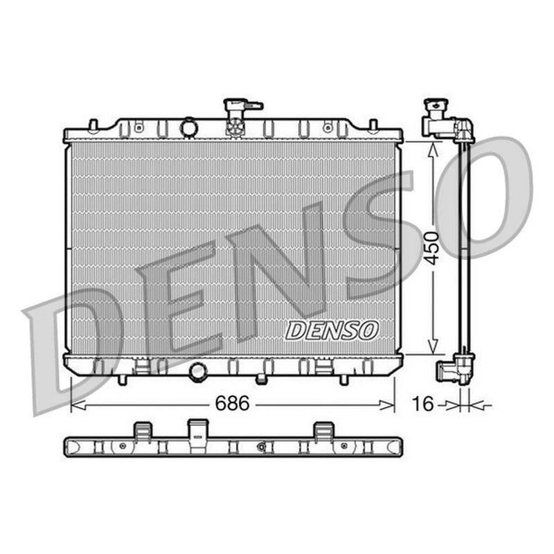 Denso Engine Radiator fits Nissan X-Trail II 2007-2013 2.0