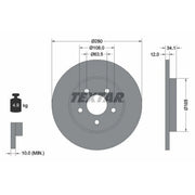 Textar 2 x Solid Rear Brake Discs 92109703-x2