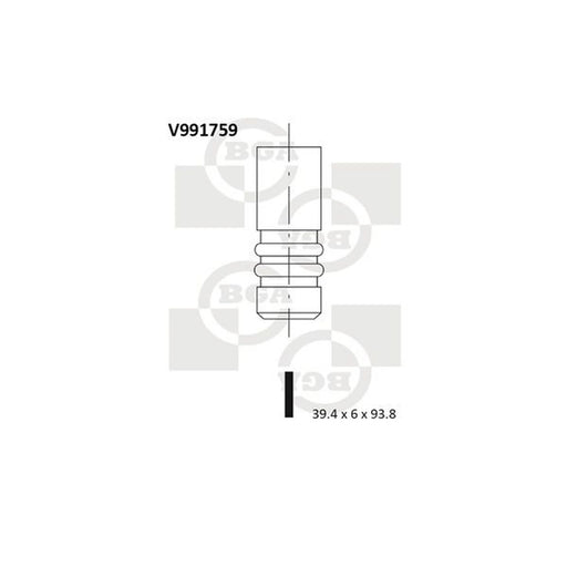 BGA Engine Intake Valve 39mm Head V991759