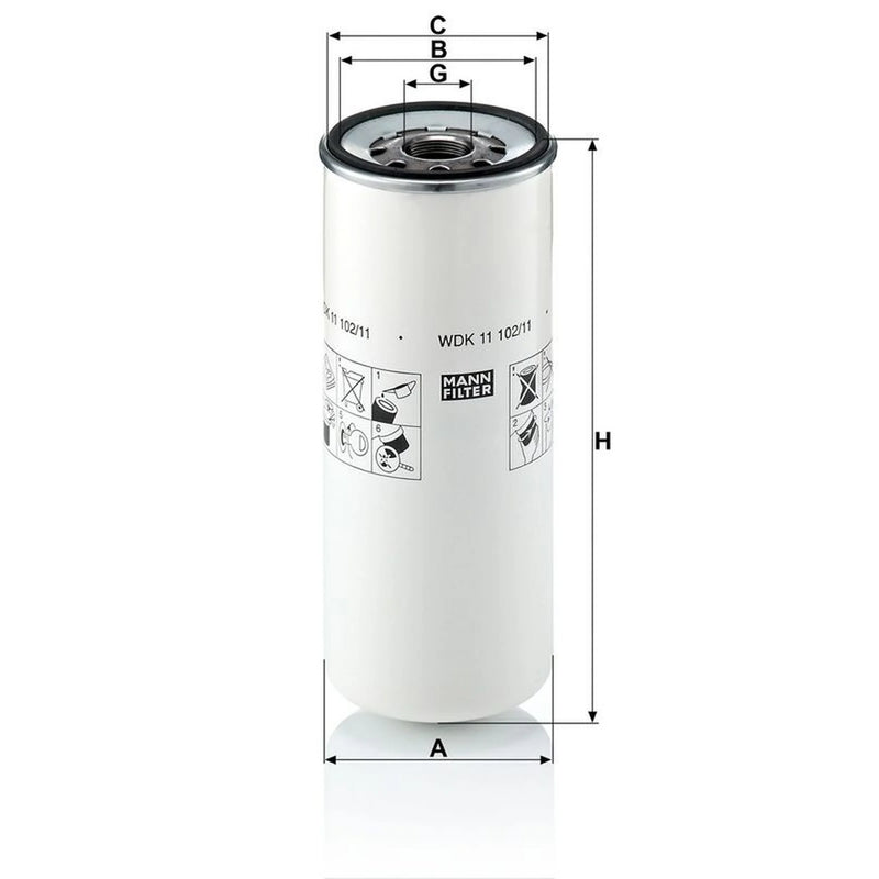 MANN-FILTER Fuel Filter Element WDK 11 102/11