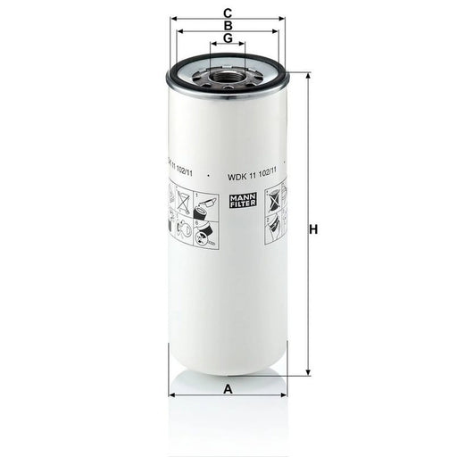 MANN-FILTER Fuel Filter Element WDK 11 102/11