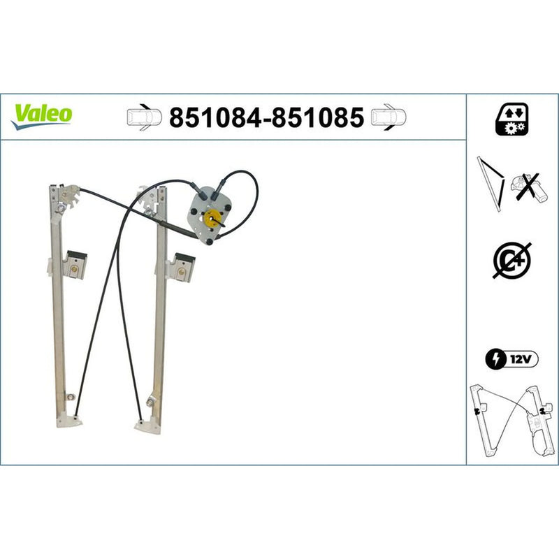 Valeo Electric Window Regulator Lifter Right Front 851085