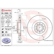 Brembo 2 x Vented Front Brake Discs 09.C892.11-x2