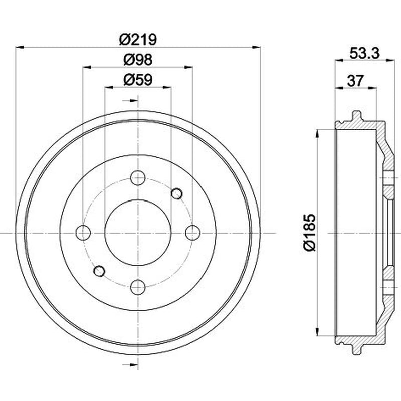 Mintex Brake Drum Assembly Rear MBD011