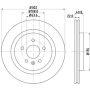 Mintex 2 x Externally Vented Rear Brake Discs MDC2034-x2