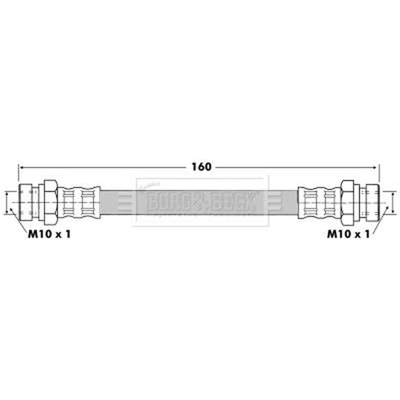 Borg & Beck Brake Hydraulic Hose Line Rear Right BBH6419