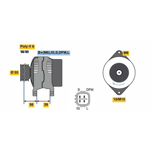 Bosch Car Alternator 12V 0 986 080 450