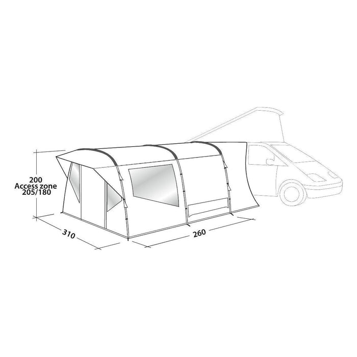 Easy Camp Wimberly Drive Away VW Campervan Awning 170 - 205 cm Height Range - Easy Camp - Van Life Living