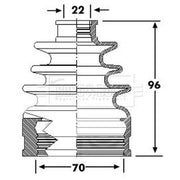 Borg & Beck Drive Shaft Bellow Kit transmission sided BCB6324