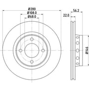 Mintex 2 x Front Brake Discs MDC776-x2
