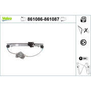 Valeo Electric Window Regulator Lifter Left Rear 861086