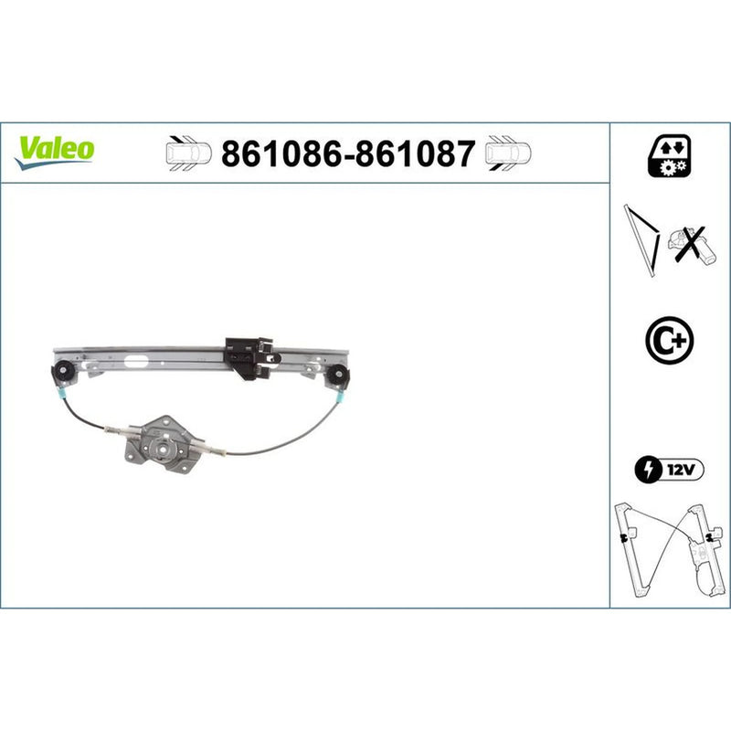 Valeo Electric Window Regulator Lifter Left Rear 861086