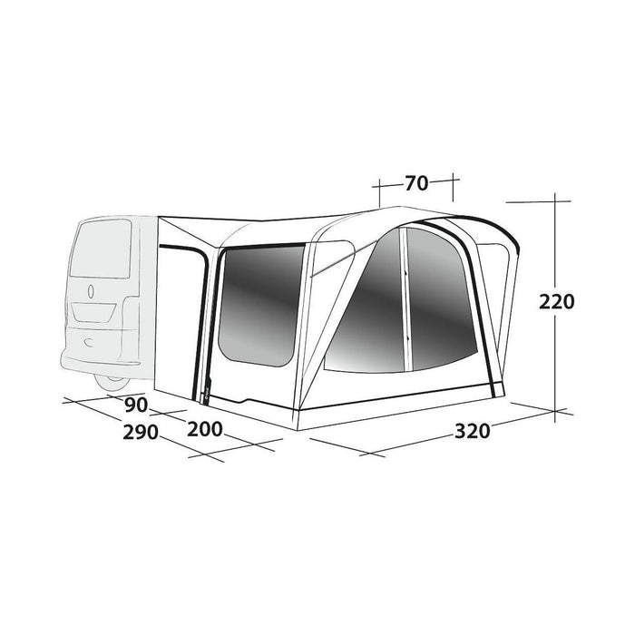 Outwell Parkville 200SA Inflatable Driveaway Campervan Awning - Outwell - Van Life Living