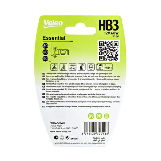 Valeo HB3 Bulb Blister Essential 032012 032012
