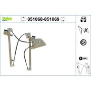 Valeo Electric Window Regulator Lifter Right Front 851069