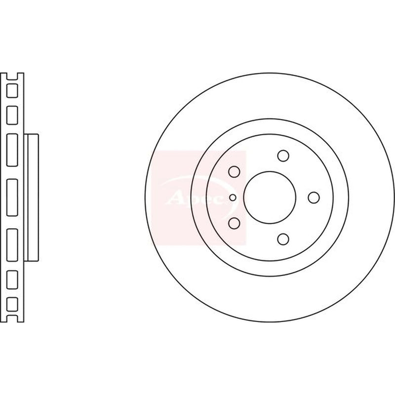 Apec 2 x Vented Front Brake Discs DSK2502-x2
