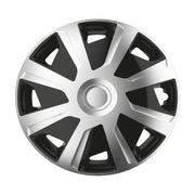 4 x 15" Alloy Look Black & Silver Deep Dish Motorhome Wheel Trims Hub Caps Vans - Simply - Van Life Living