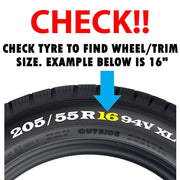 4 x 15" Alloy Look Black & Silver Deep Dish Motorhome Wheel Trims Hub Caps Vans - Simply - Van Life Living