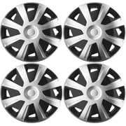 4 x 16" Alloy Look Black & Silver Deep Dish Motorhome Wheel Trims Hub Caps Vans - Simply - Van Life Living