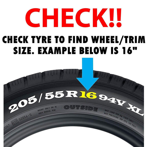 4 x 16" Alloy Look Black & Silver Deep Dish Motorhome Wheel Trims Hub Caps Vans - Simply - Van Life Living