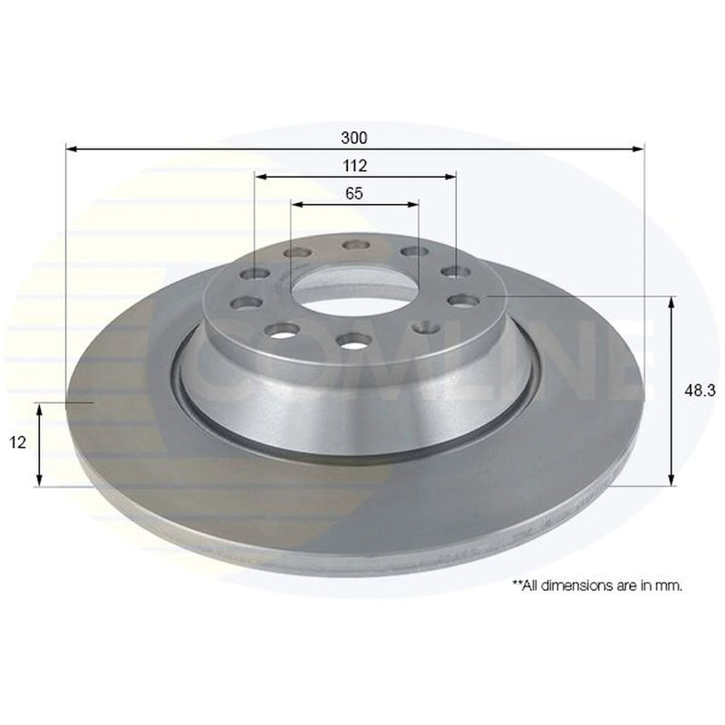 Comline 2 x Solid Rear Brake Discs ADC2613-x2