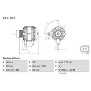 Bosch Car Alternator 12V 0 986 042 600