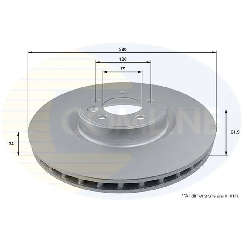 Comline 2 x Front Brake Discs ADC1285V-x2