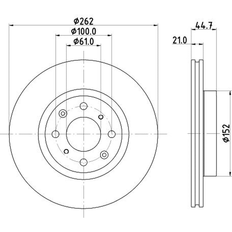 DON 2 x Vented Front Brake Discs PCD22312-x2