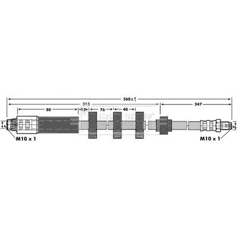 Borg & Beck Brake Hydraulic Hose Line Front Right BBH6905