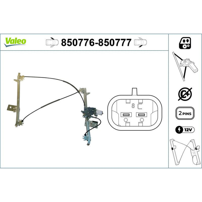 Valeo Electric Window Regulator Lifter Left Front 850776