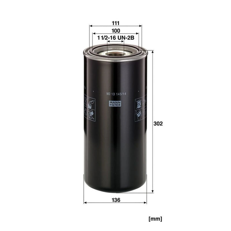 MANN-FILTER Hydraulic Oil Filter WD 13 145/14