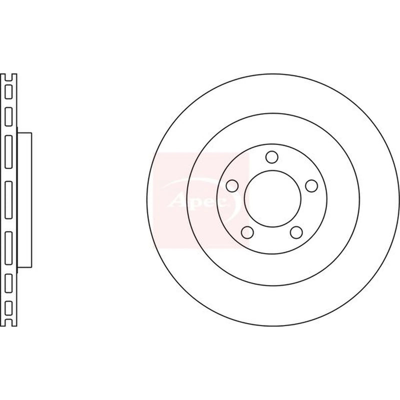Apec 2 x Vented Rear Brake Discs DSK4136-x2