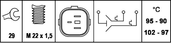 Hella Radiator Fan Temperature Switch Connectors 6ZT 007 837-061