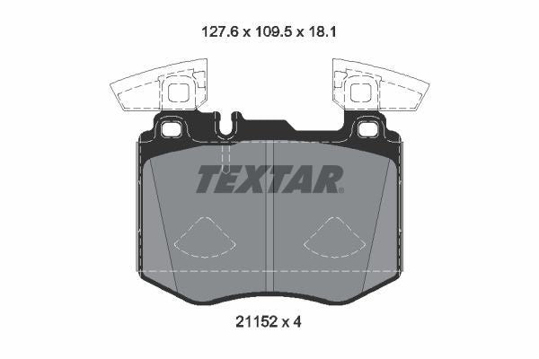 Textar Brake Pad Set Front 127.6mm x 109.5mm x 18.1mm 2115201