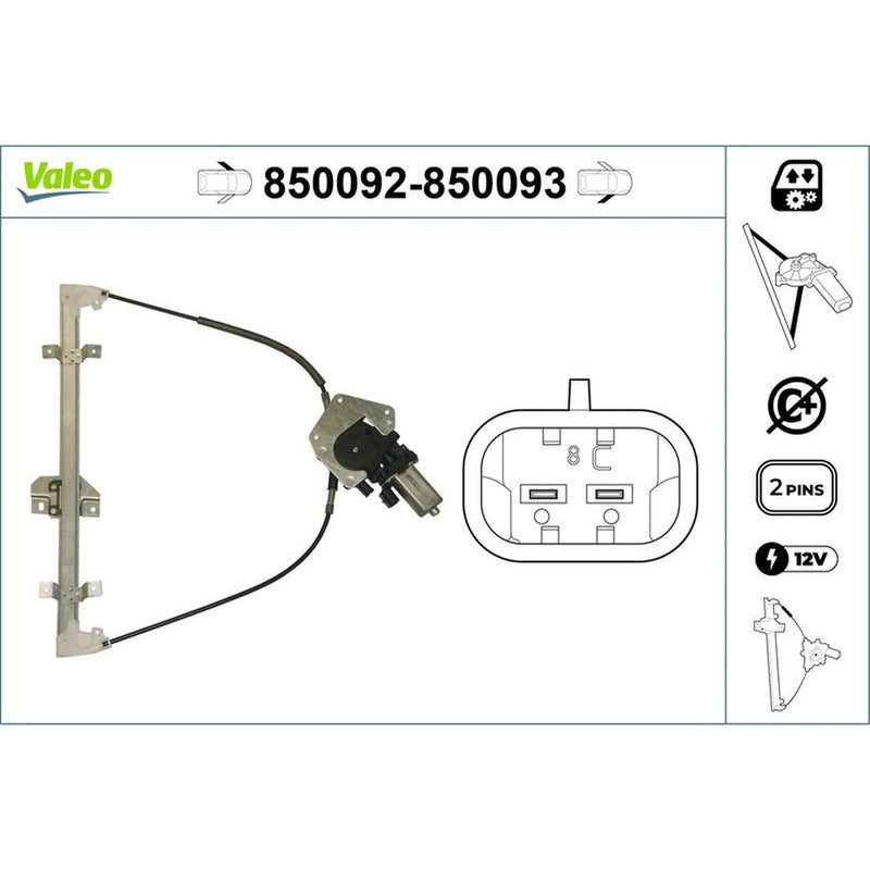 Valeo Electric Window Regulator Lifter Right Front 850093