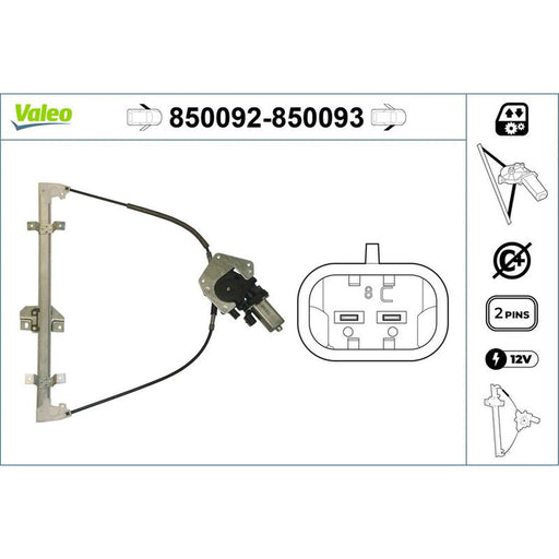 Valeo Electric Window Regulator Lifter Left Front 850092