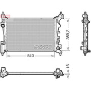 Denso Engine Radiator fits Opel Adam 2012-2019 1.2 1.4