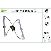 Valeo Electric Window Regulator Lifter Left Front 851742