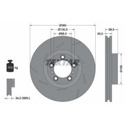 Textar 2 x Front Slotted Brake Discs 92214005